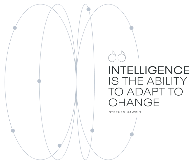INTELLIGENCE IS THE ABILITY TO ADAPT TO CHANGE_STEPHEN-HAWKIN